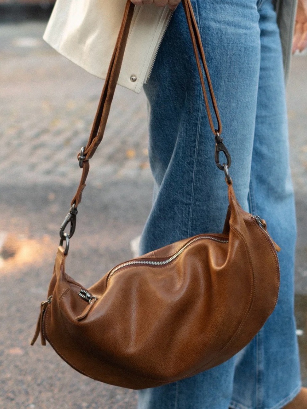 Latico Callie Cognac Tan Leather Hobo Bag - Versatile Everyday Shoulder Bag - Picture 5 of 14